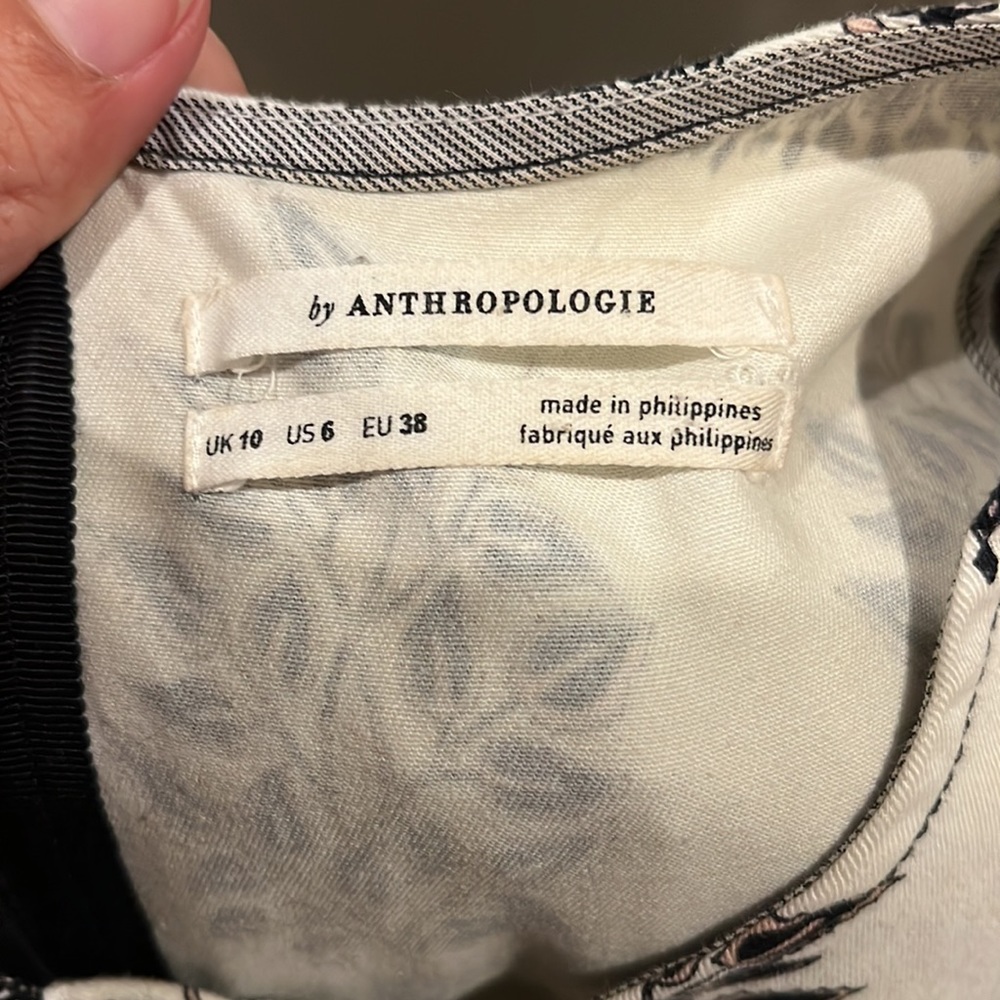 Anthropologie BOHO floral print A line midi  dress pockets zip back sz 6 small - Picture 5 of 6